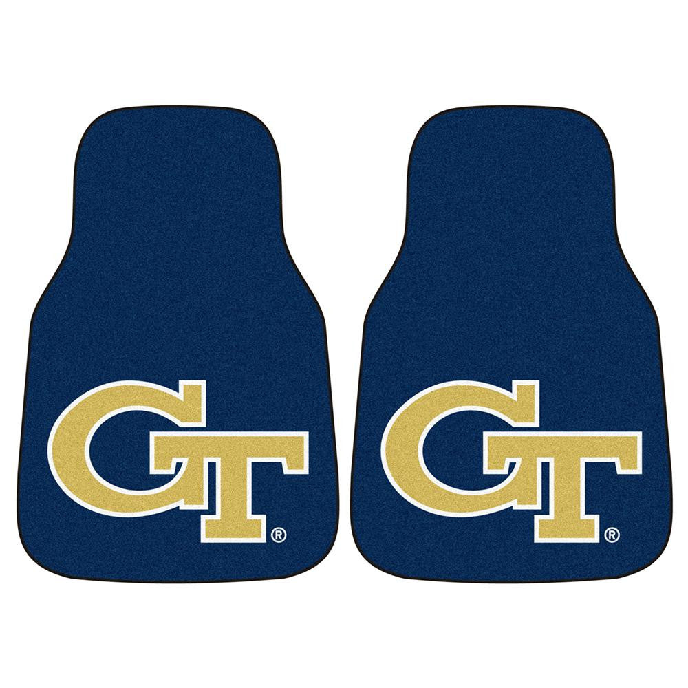 Georgia Tech Yellowjackets NCAA Car Floor Mats (2 Front) Black