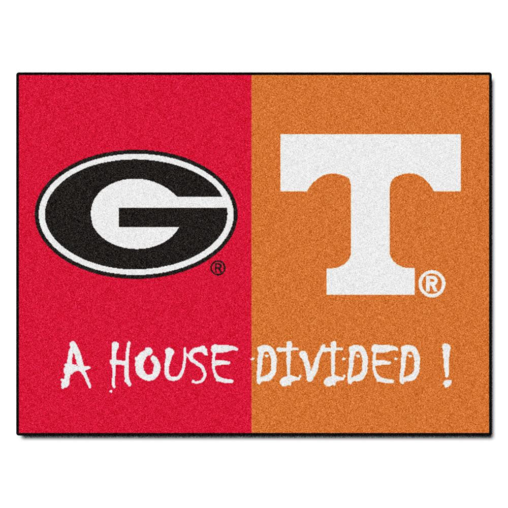 Georgia Bulldogs -Texas Longhorns NCAA House Divided NCAA All-Star Floor Mat (34x45)