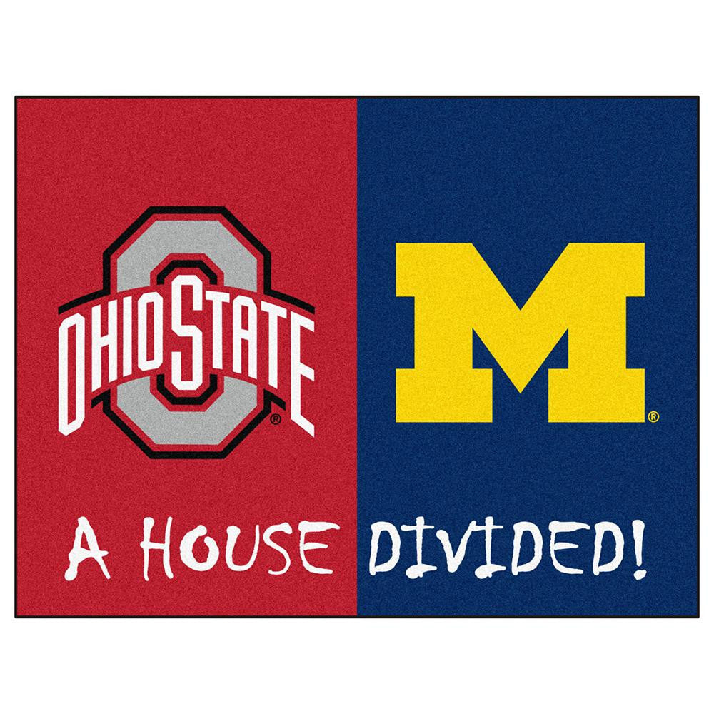 Ohio State Buckeyes - Michigan Wolverines House Divided NCAA All-Star Floor Mat (34x45)