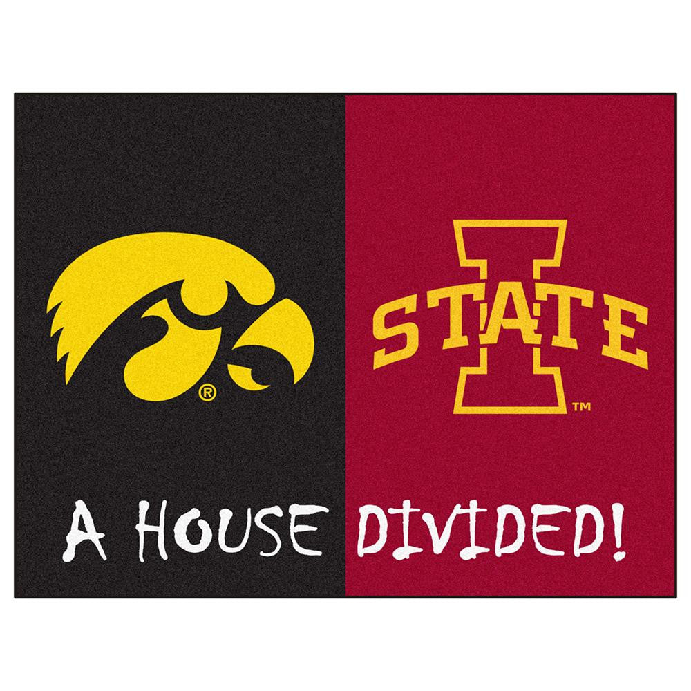 Iowa Hawkeyes - Iowa State Cyclones House Divided NCAA All-Star Floor Mat (34x45)