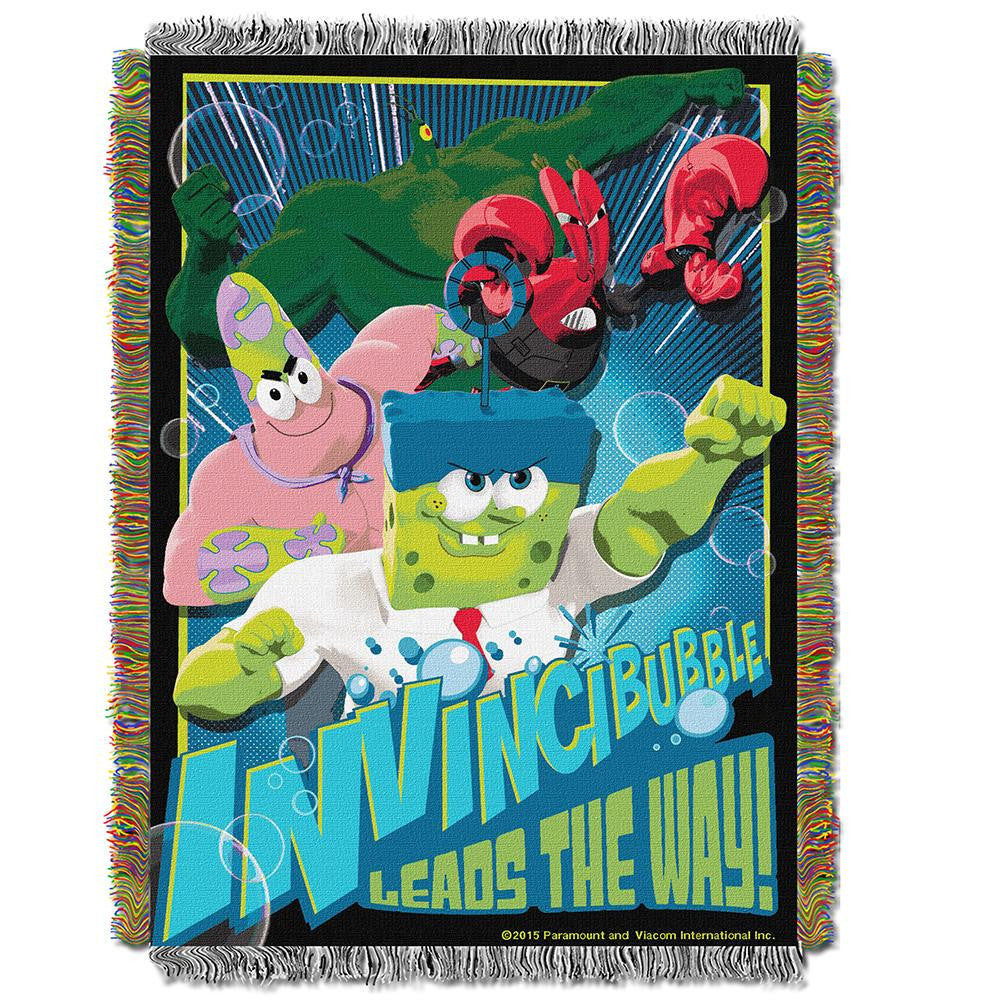 Spongebob Movie Invincibubble Triple Woven Jacquard Throw (48x60)