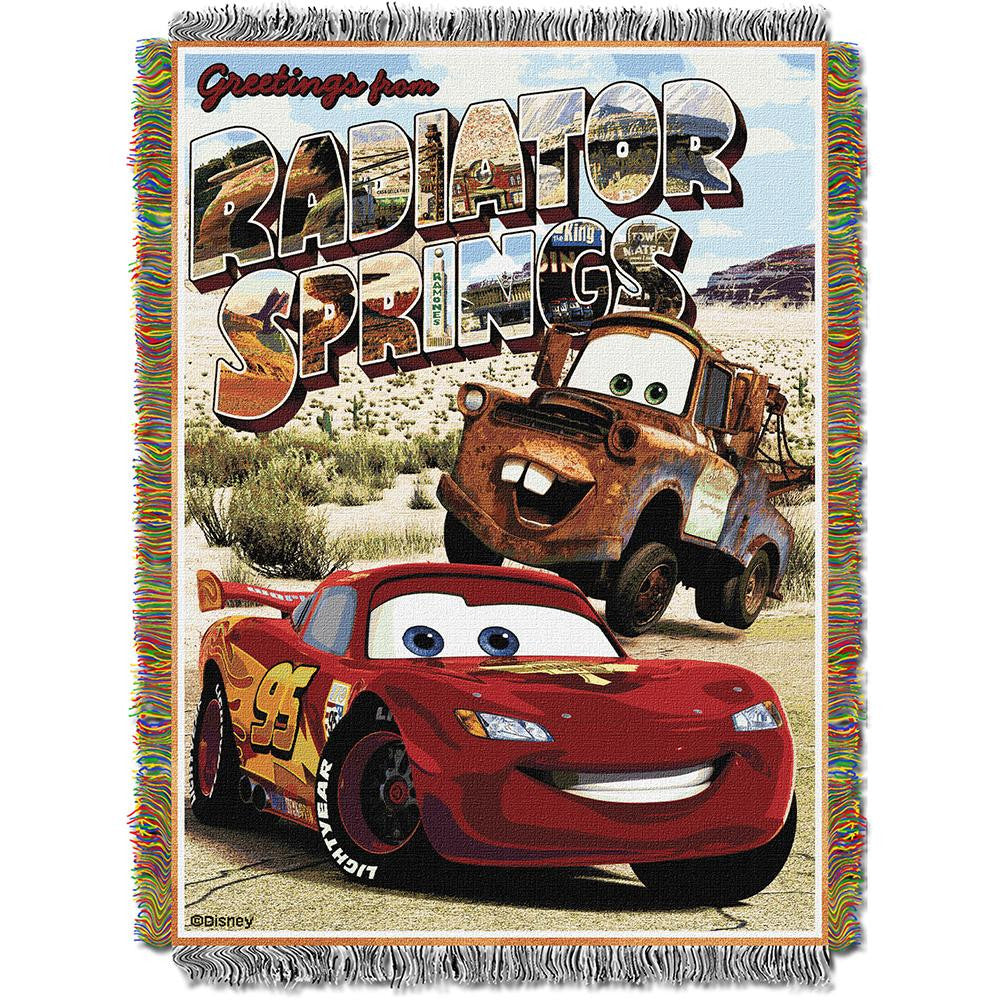 Pixar's Cars Greetings- Radiator Springs Triple Woven Jacquard Throw (48x60)