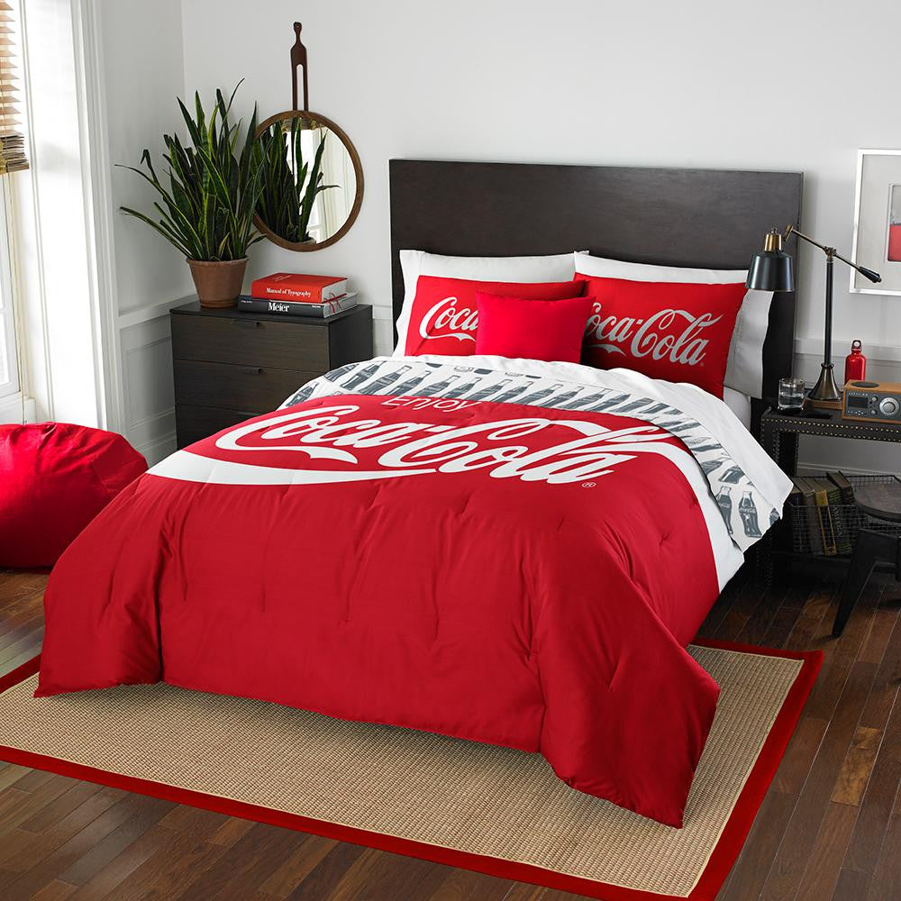 Coca-Cola Bottles Twin-Full Comforter set with 2 Shams