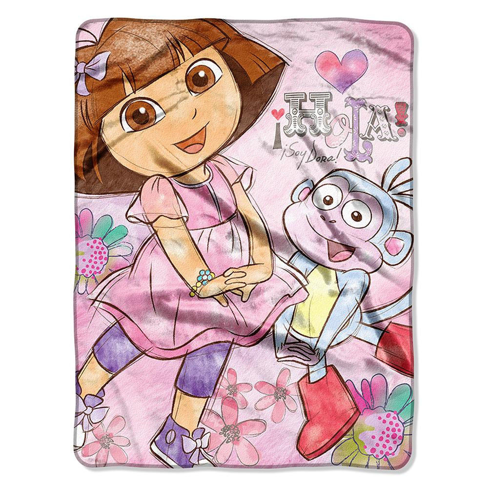 Dora The Explorer Sketchy Dora Micro Raschel Blanket (46in x 60in)