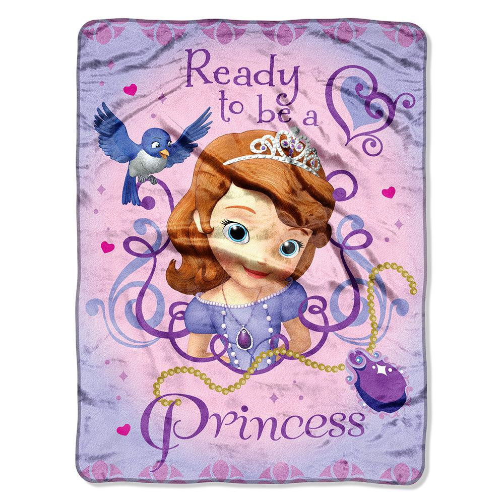 Sofia First Ready to be A Princess Micro Raschel Blanket (46in x 60in)
