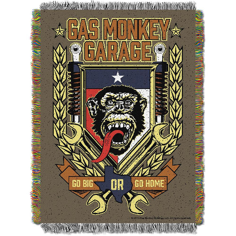Gas Monkey Garage Tongue Swag Woven Tapestry Throw (48inx60in)