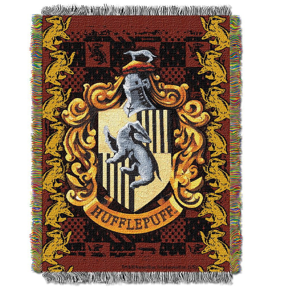 Harry Potter Hufflepuff Crest Woven Tapestry Throw (48inx60in)