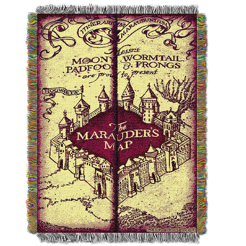 Harry Potter Marauders Map Woven Tapestry Throw (48inx60in)