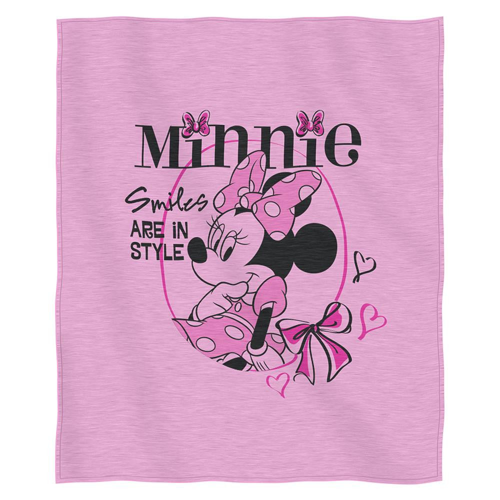 Minnie Mouse Smiles In Style Sweatshirt Throw (50 x 60)