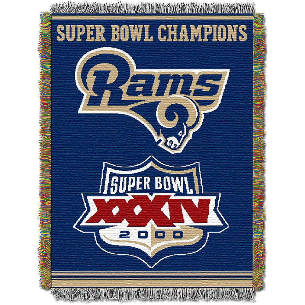 Saint Louis Rams NFL Super Bowl Commemorative Woven Tapestry Throw (48x60)