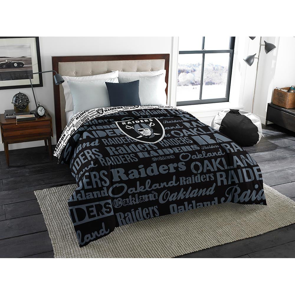 Oakland Raiders NFL Full Comforter (Anthem) (76 x 86)