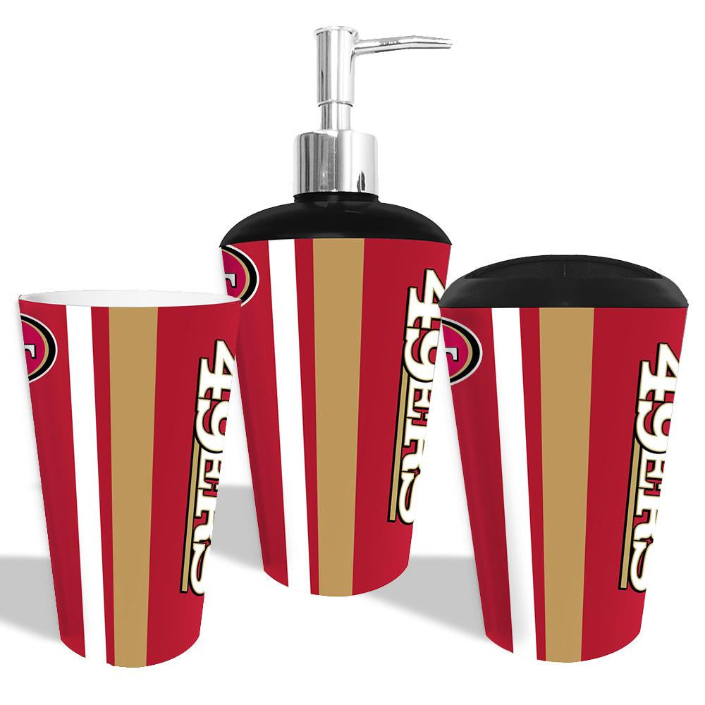 San Francisco 49ers NFL Bath Tumbler, Toothbrush Holder & Soap Pump (3pc Set)