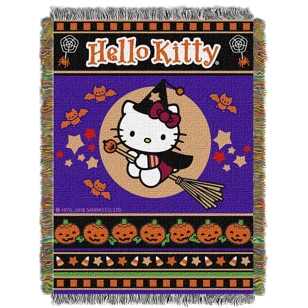Hello Kitty Witchy Kitty Woven Tapestry Throw (48inx60in)