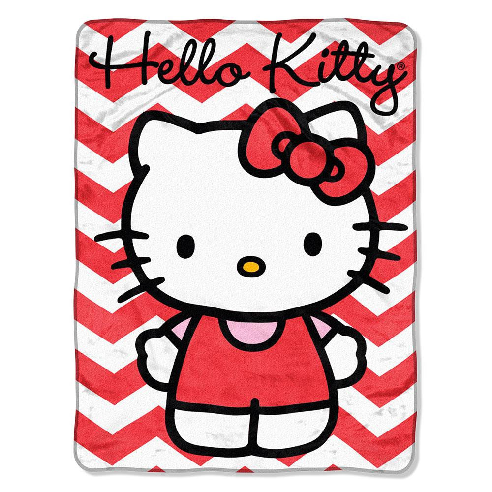Hello Kitty - Chevron Micro Raschel Blanket (46in x 60in)