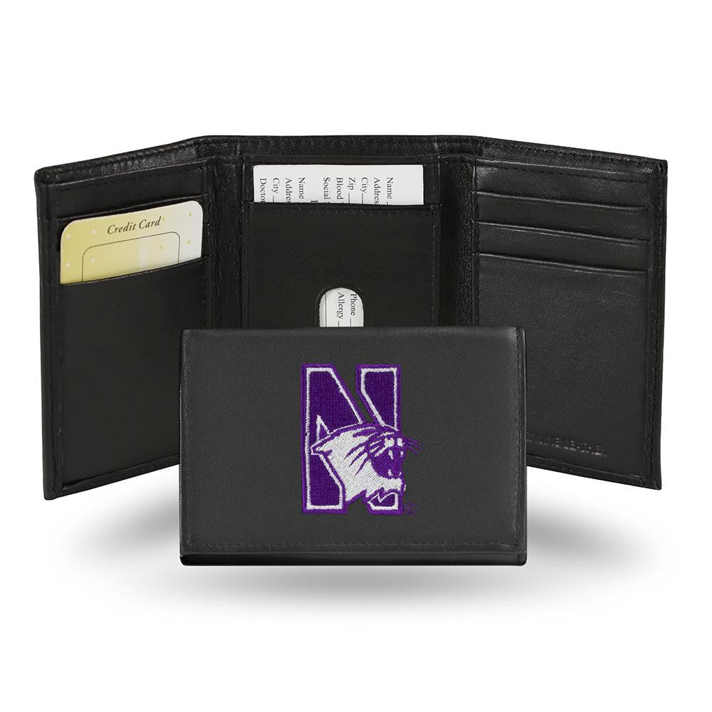 Northwestern Wildcats Embroidered Trifold Wallet
