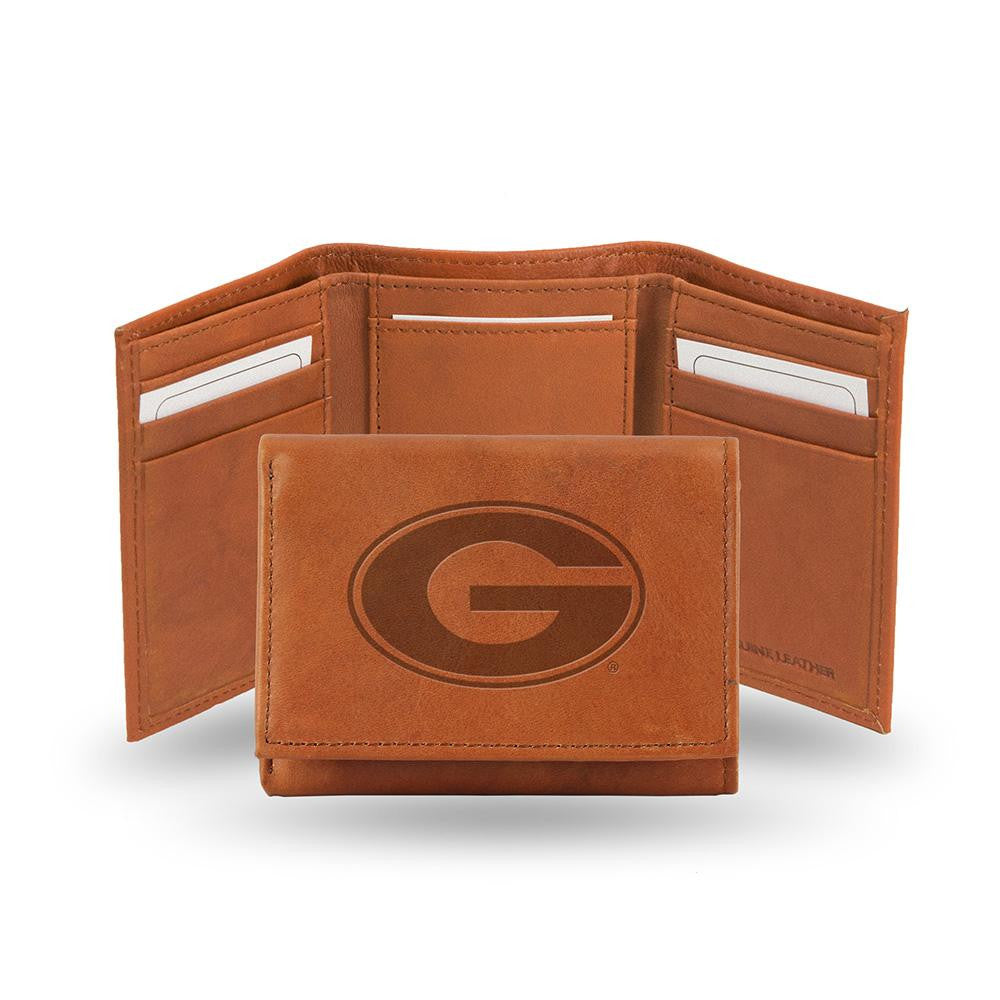 Georgia Bulldogs Tri-Fold Wallet (Pecan Cowhide)