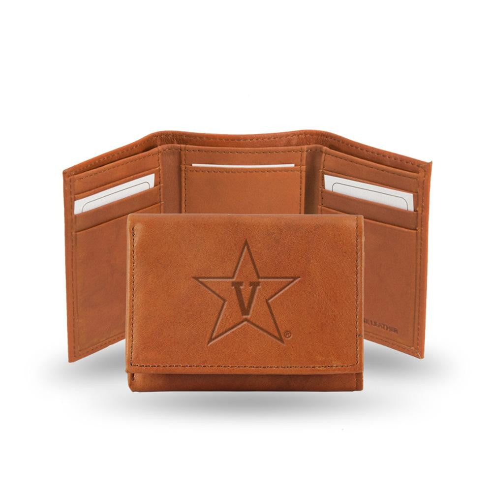Vanderbilt Commodores Tri-Fold Wallet (Pecan Cowhide)