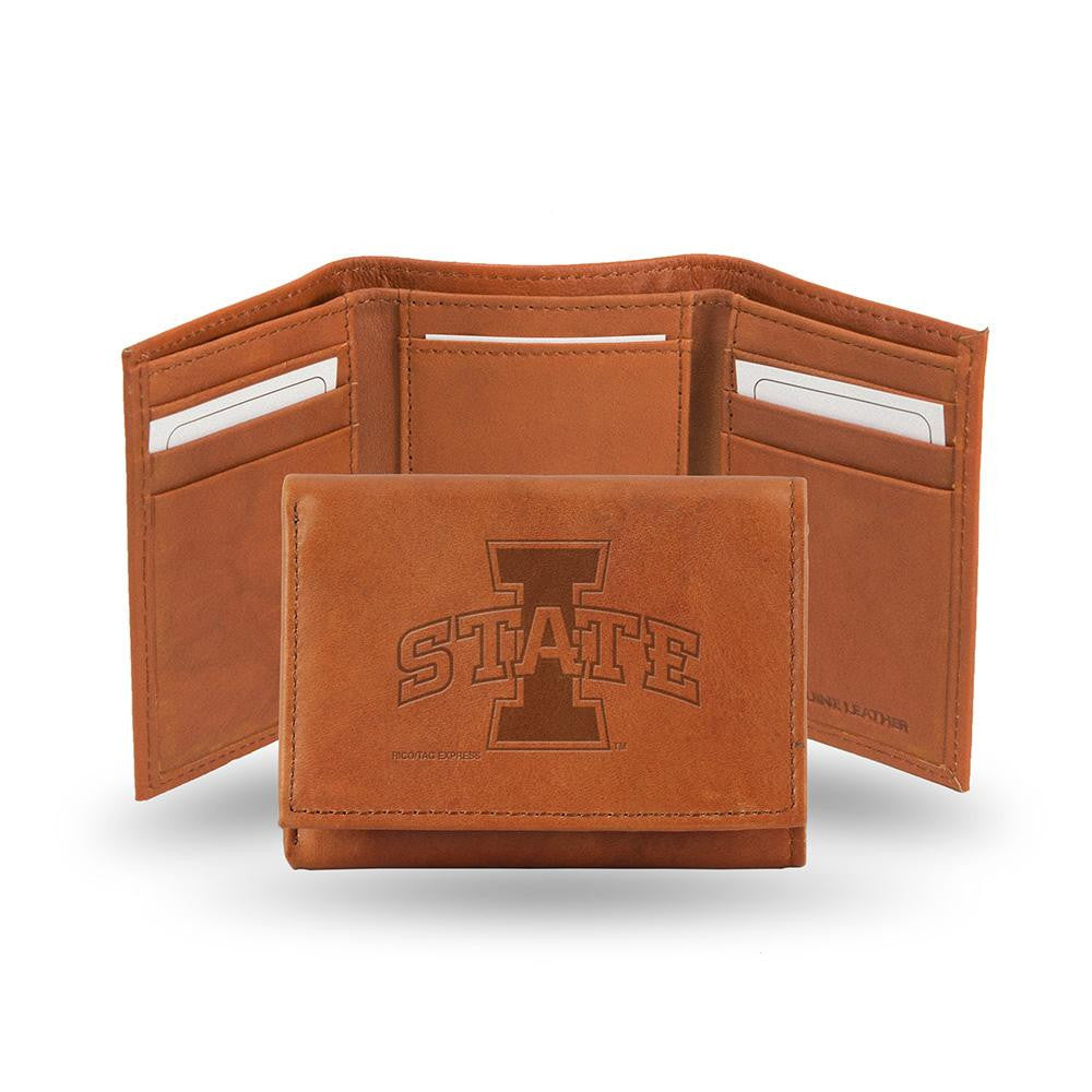 Iowa State Cyclones Tri-Fold Wallet (Pecan Cowhide)