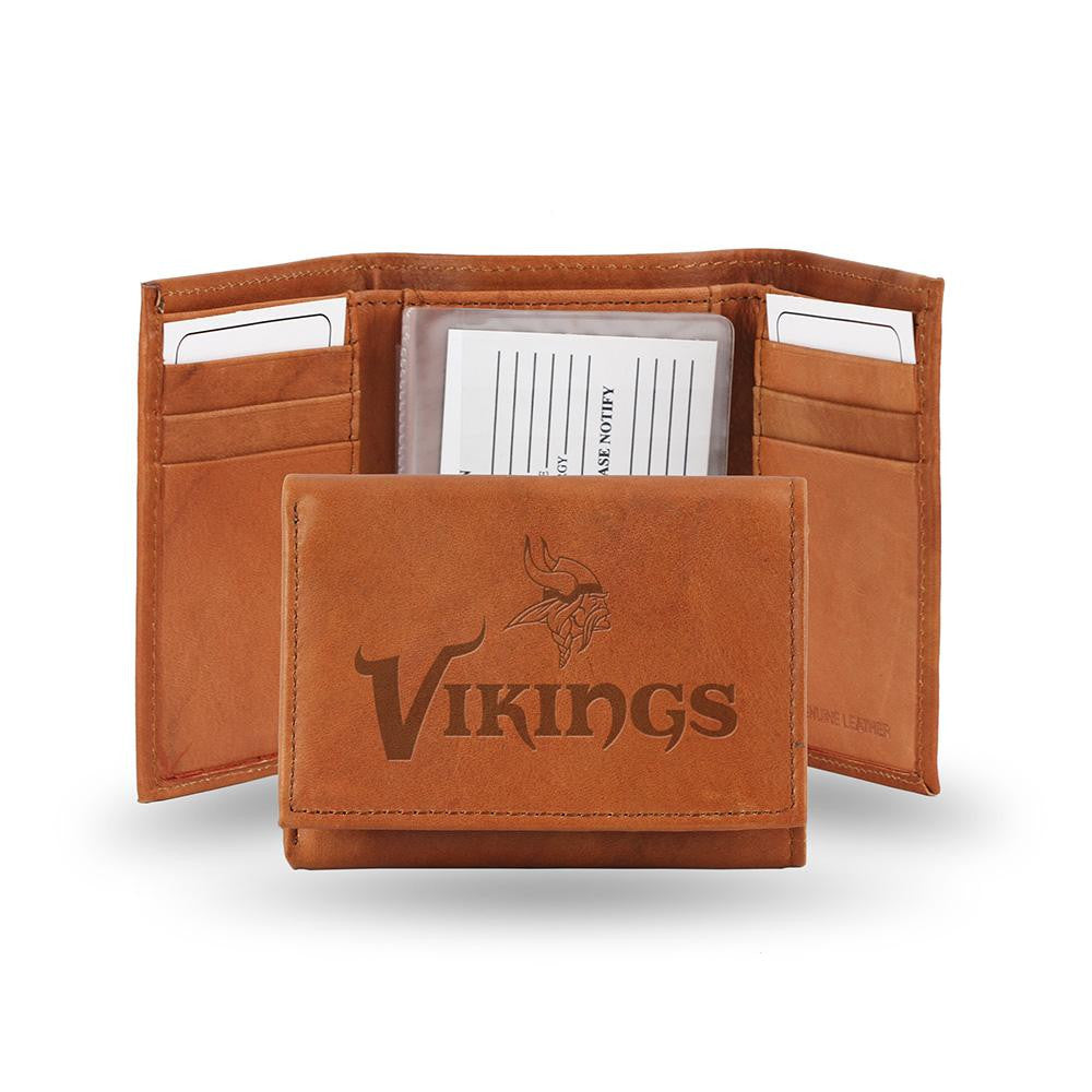 Minnesota Vikings Tri-Fold Wallet (Pecan Cowhide)