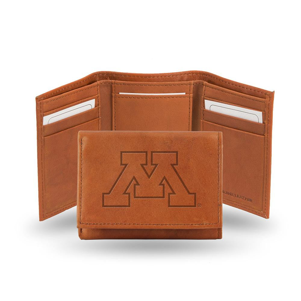 Minnesota Golden Gophers Tri-Fold Wallet (Pecan Cowhide)