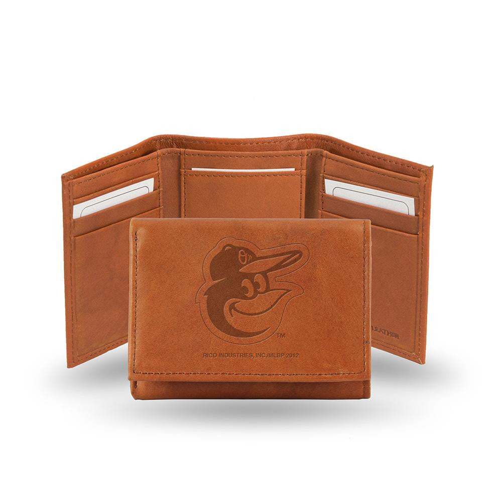 Baltimore Orioles Tri-Fold Wallet (Pecan Cowhide)