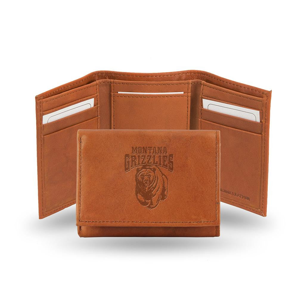 Montana Grizzlies Tri-Fold Wallet (Pecan Cowhide)
