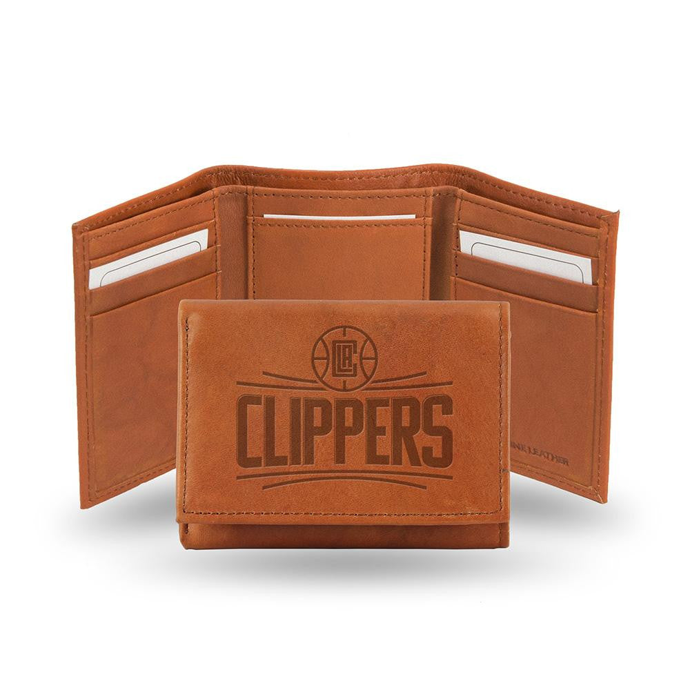 Los Angeles Clippers Tri-Fold Wallet (Pecan Cowhide)