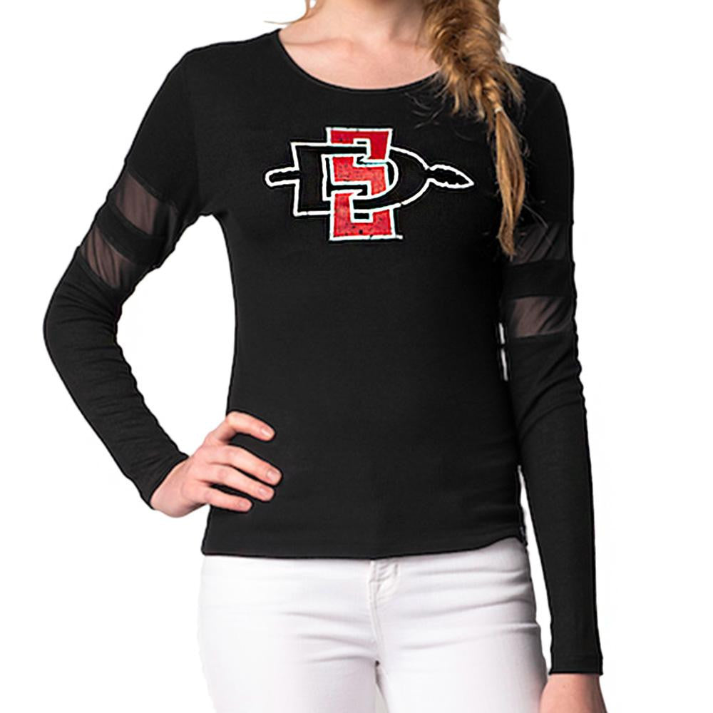 San Diego State Aztecs NCAA Sporty-Chic Long-Sleeve Top (Small)