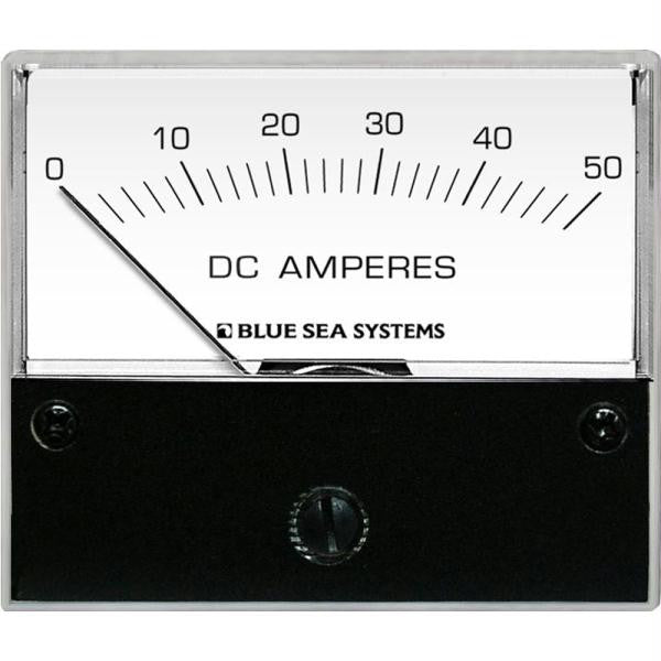 Blue Sea 8022 DC Analog Ammeter - 2-3-4 Face, 0-50 Amperes DC