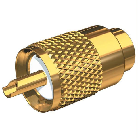 Shakespeare PL-259-58-G Gold Solder-Type Connector w-UG175 Adapter & DooDad&reg; Cable Strain Relief f-RG-58x