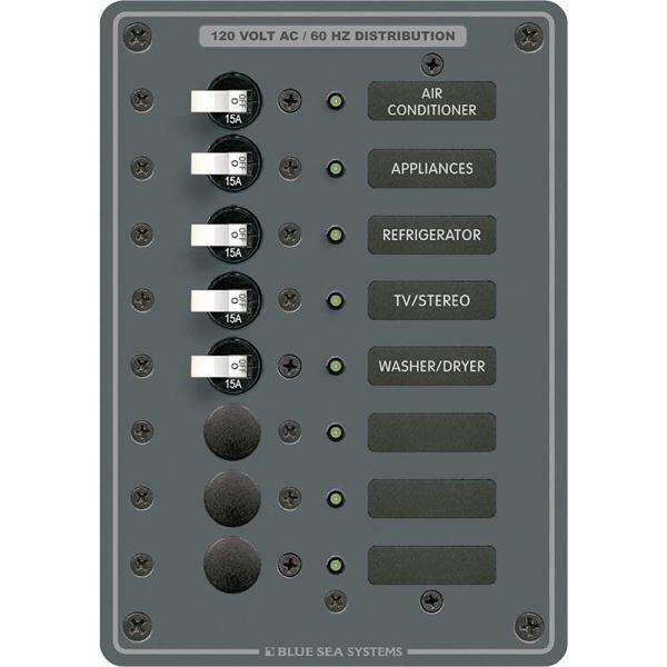 Blue Sea 8059 AC 8 Position Toggle Circuit Breaker Panel