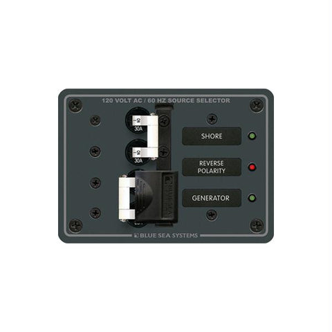 Blue Sea 8032 AC Toggle Source Selector 120v AC 30A  (White Switches)