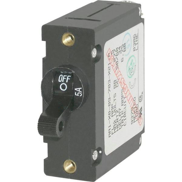 Blue Sea 7200 AC - DC Single Pole Magnetic World Circuit Breaker  -  5 Amp