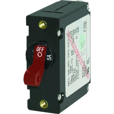 Blue Sea 7201 AC-DC Single Pole Magnetic World Circuit Breaker  -  5 AMP