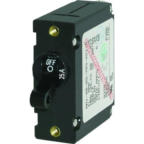 Blue Sea 7216 AC - DC Single Pole Magnetic World Circuit Breaker  -  25 Amp