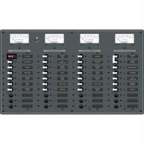 Blue Sea 8095 AC Main +8 Positions - DC Main +29 Positions Toggle Circuit Breaker Panel   (White Switches)