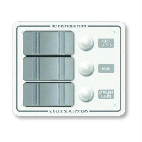 Blue Sea 8274 Water Resistant Panel - 3 Position - White - Vertical Mount