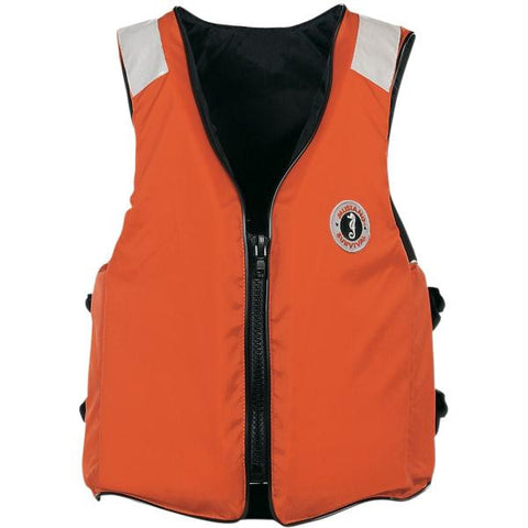 Mustang Standard Vest w-SOLAS Tape - MD - Orange