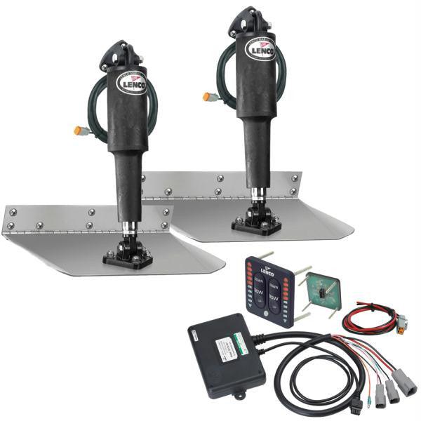 Lenco 9&quot; x 9&quot; Standard Trim Tab Kit w-LED Indicator Switch Kit 12V