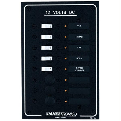Paneltronics Standard DC 8 Position Breaker Panel w-LEDs
