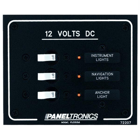 Paneltronics Standard DC 3 Position Breaker Panel w-LEDs
