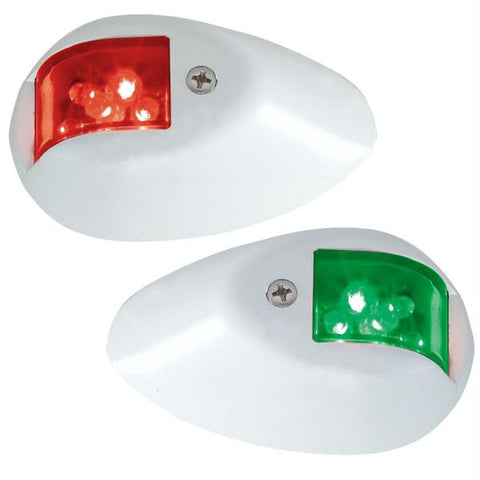 Perko LED Side Lights - Red-Green - 12V - White Epoxy Coated Housing