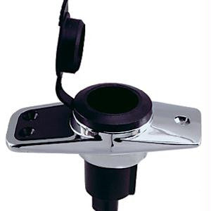 Perko Locking Collar Pole Light Mounting Base - 2 Pin - Chrome Plated w-Black Cover