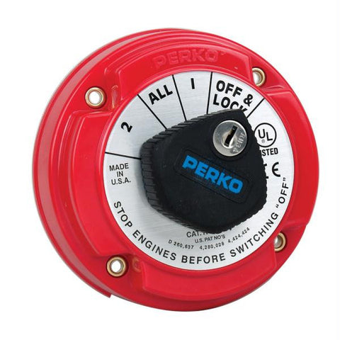 Perko 8504DP Medium Duty Battery Selector Switch w-Alternator Field Disconnect & Key Lock