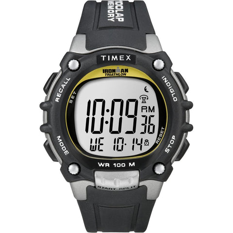 Timex Ironman Traditional 100-Lap - Black-Silver-Yellow Watch