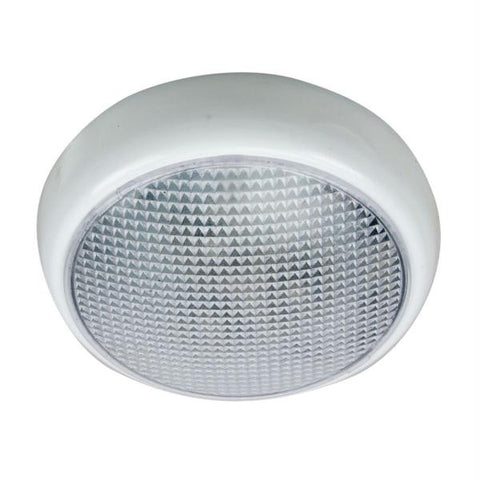 Perko Round Surface Mount LED Dome Light - White Powder Coat - w-o Switch
