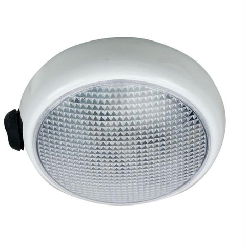 Perko Round Surface Mount LED Dome Light - White Powder Coat - w- Switch