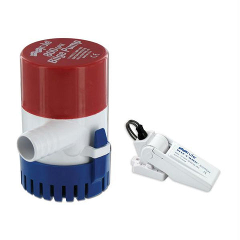 Rule 800 GPH Round Non-Automatic Bilge Pump w-Rule-A-Matic Float Switch - 12V
