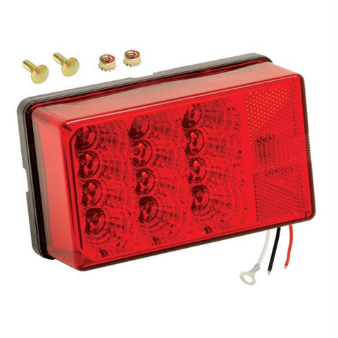Wesbar 4&quot; x 6&quot; Waterproof LED 7-Function, Right-Curbside w-3 Wire 90 deg Pigtail Trailer Light