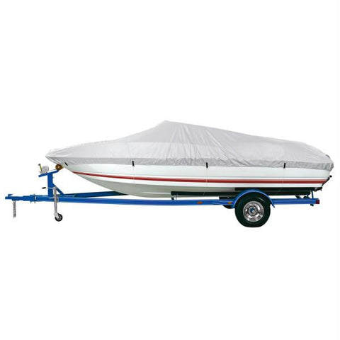 Dallas Manufacturing Co. Reflective Polyester Boat Cover A - Fits 14'-16' V-Hull Fishing Boats - Beam Width to 68&quot;